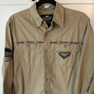 Harley Davidson Genuine Motor Clothes button down with snap collar